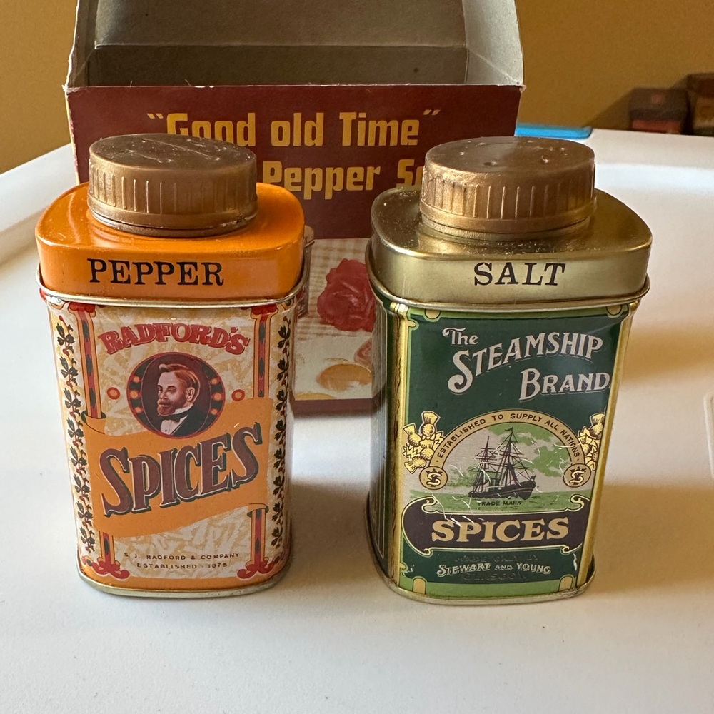 Vintage Good Old Time Salt and Pepper Shaker Set